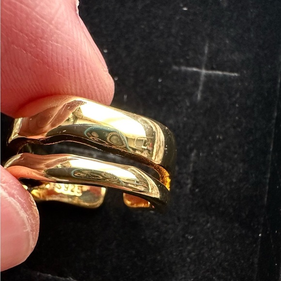 Adjustable 14k vermeil - Sterling Silver gold double Ring 925 - Picture 13 of 13